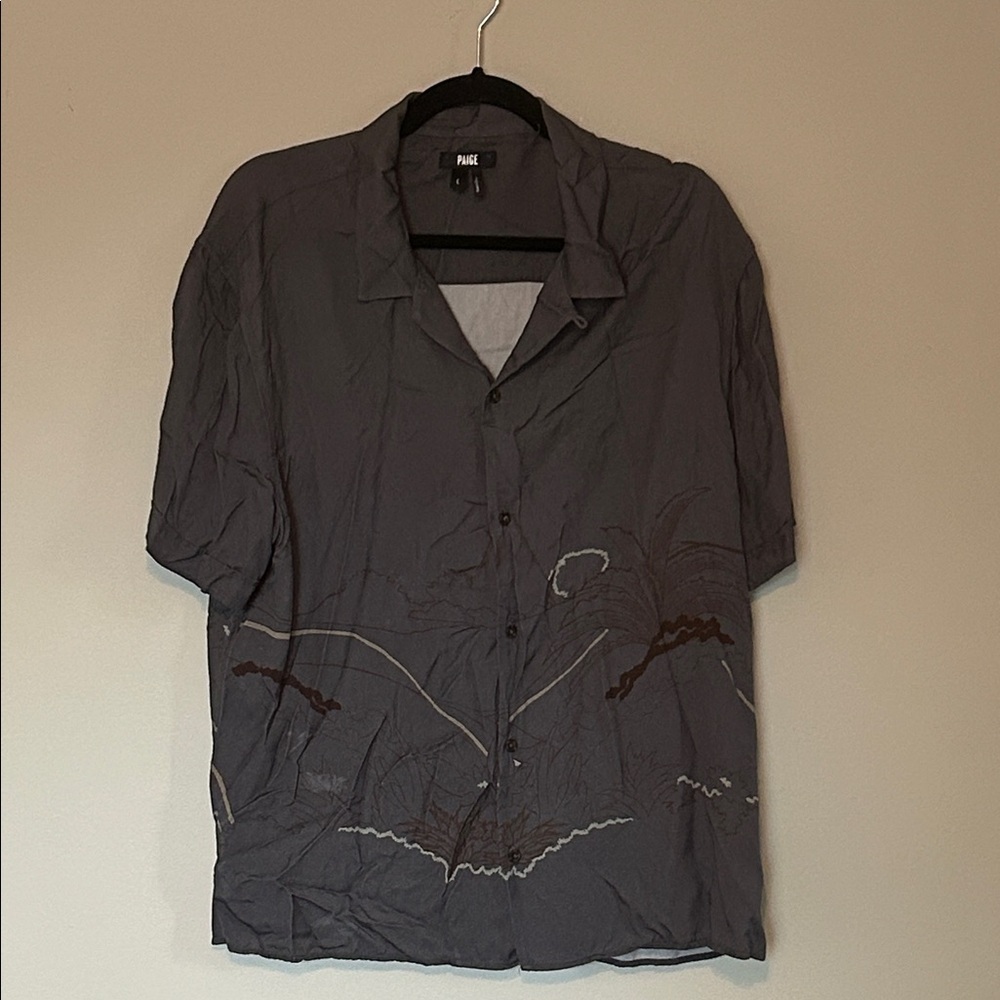 PAIGE Dark Gray Casual Button Down Shirt
